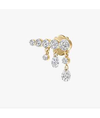 Boucle d'oreille Stud Invisible Set Diamond Crescendo Bar Or Jaune 50-70% off 