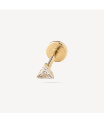 Boucle d'Oreille Invisible Set Triangle 3mm Diamond Threaded Stud Or Jaune d'Europe débarque