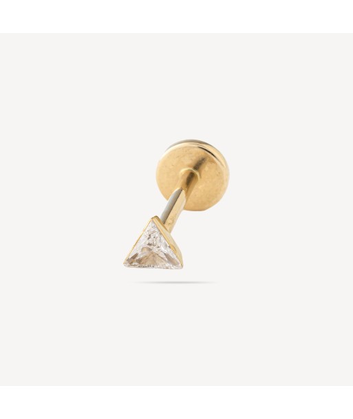 Boucle d'Oreille Invisible Set Triangle 3mm Diamond Threaded Stud Or Jaune d'Europe débarque