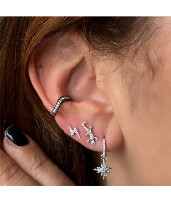 Boucle d'oreille Delight and Star Or Blanc Faites des économies