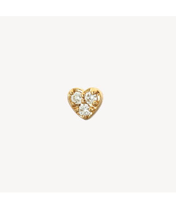 Piercing Puce Mini Coeur Pavé Or Rose Amélioration de cerveau avec