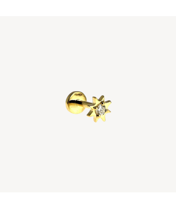 Piercing Puce Soleil Diamant Or Jaune pas cher